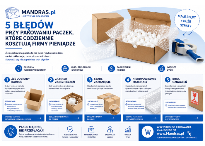 5 błędów przy pakowaniu paczek, które codziennie kosztują firmy pieniądze